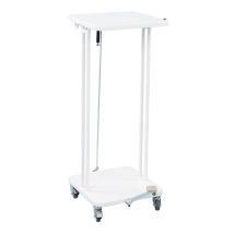 Verrijdbare Afvalzakhouder met deksel en voetpedaal 60 liter wit