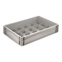 Glazenbak Euronorm 600x400x120 mm 15 vakken