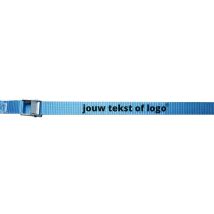 Bedrukte Bagagegordel 25 mm 3M Blauw - Verzinkte Klemgesp