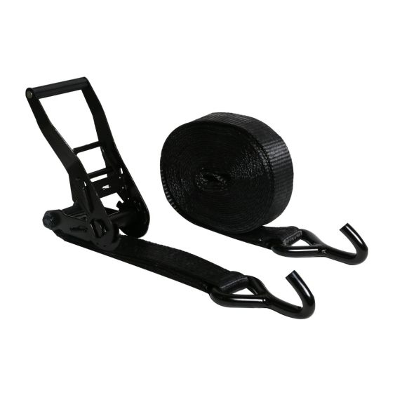 Spanband 50 mm 5 ton Vingerhaak 6M Volledig Zwart