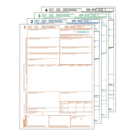 Genummerde CMR vrachtbrief