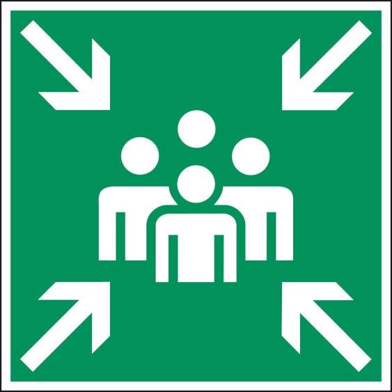 Kunststof bord verzamelplaats 60 x 60 cm | Verzamelplaatsbord