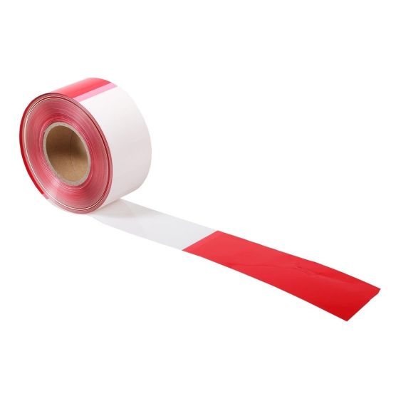 Afzetlint rood/wit 75 mm x 500 meter op rol