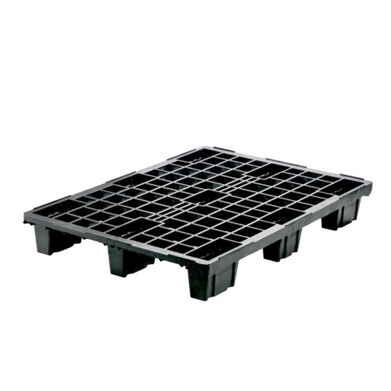 Kunststof Pallet 80 x 120 cm Nieuw Open Dek - 9 Poten Nestbaar