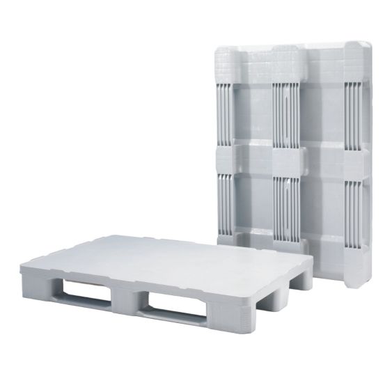 Kunststof Hygiënepallet 80 x 120 cm HDPE Virgin Gesloten Dek