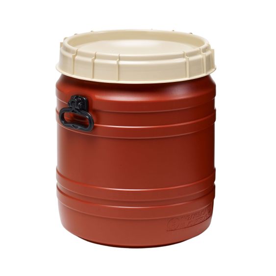 Super Wijdmondvat 6942H Bruin met Handgrepen 55 liter
