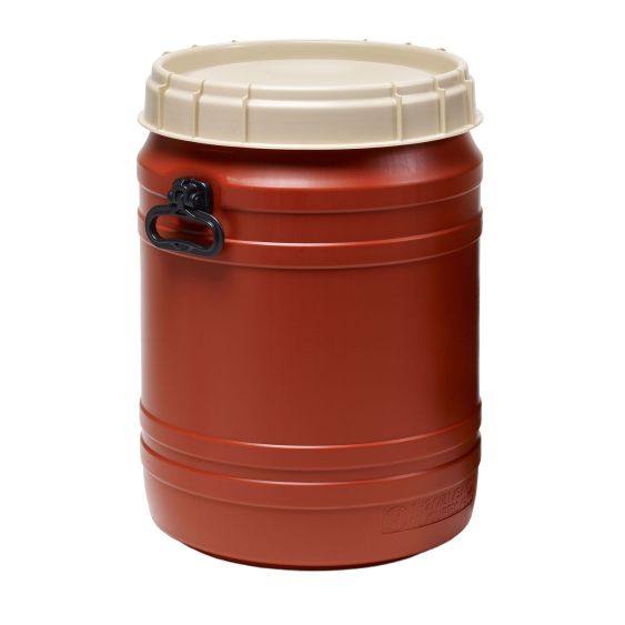 Super Wijdmondvat 6943H Bruin met Handgrepen 64 liter