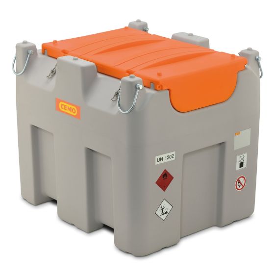 Mobiele Dieseltank 980 liter met Elektrische Pomp 12V met Deksel