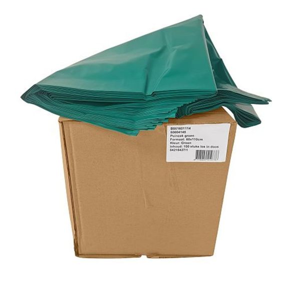 Puinzak LDPE 120 Liter T150 Groen 60x110 cm - 100 stuks