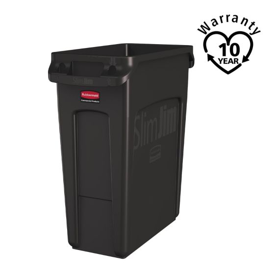 Rubbermaid Container Slim Jim Bruin met Luchtsleuven 60 L - warranty