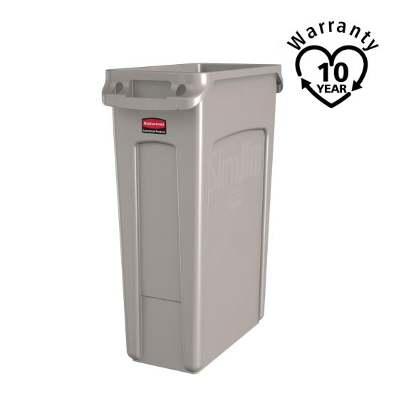 Rubbermaid Container Slim Jim Beige met Luchtsleuven 87 L - warranty