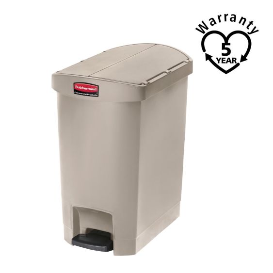 Rubbermaid Kunststof Pedaalcontainer End Step Beige 30 L - warranty