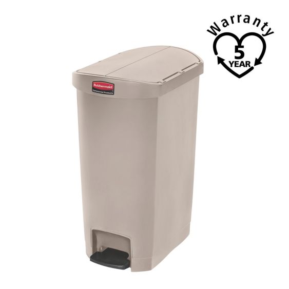 Rubbermaid Kunststof Pedaalcontainer End Step Beige 50 L - warranty