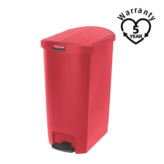 Rubbermaid Kunststof Pedaalcontainer End Step Rood 68 L - warranty