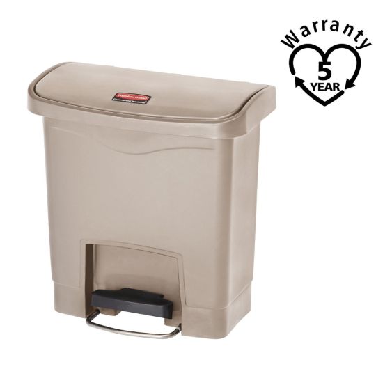 Rubbermaid Kunststof Pedaalcontainer Front Step Beige 15 L - warranty
