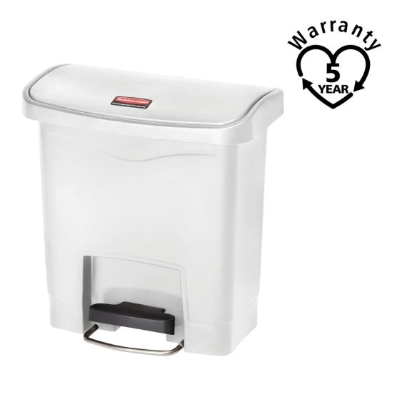Rubbermaid Kunststof Pedaalcontainer Front Step Wit 15 L - warranty