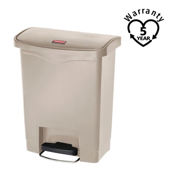 Rubbermaid Kunststof Pedaalcontainer Front Step Beige 30 L - warranty
