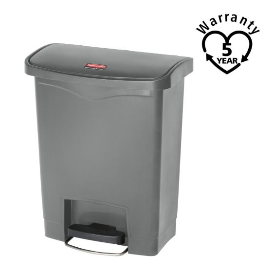 Rubbermaid Kunststof Pedaalcontainer Front Step Grijs 30 L - warranty