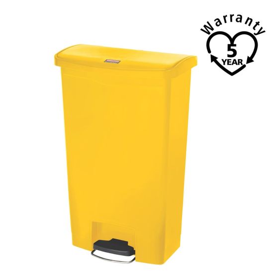 Rubbermaid Kunststof Pedaalcontainer Front Step Geel 68 L - warranty