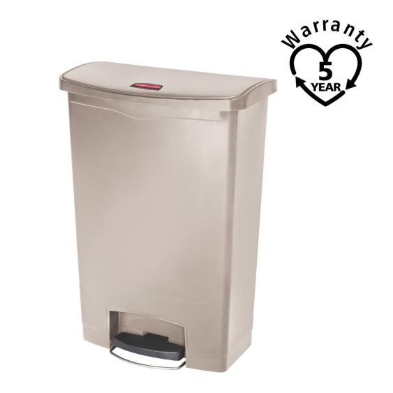 Rubbermaid Kunststof Pedaalcontainer Front Step Beige 90 L - warranty