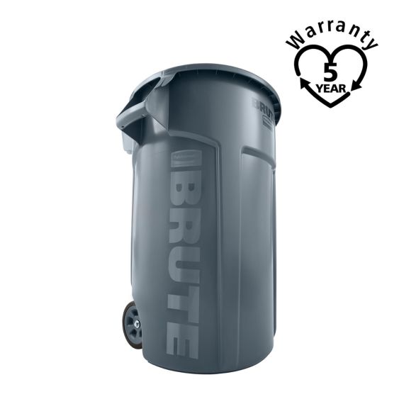 Rubbermaid Brute Container Rond 166,5 L op Wielen - warranty