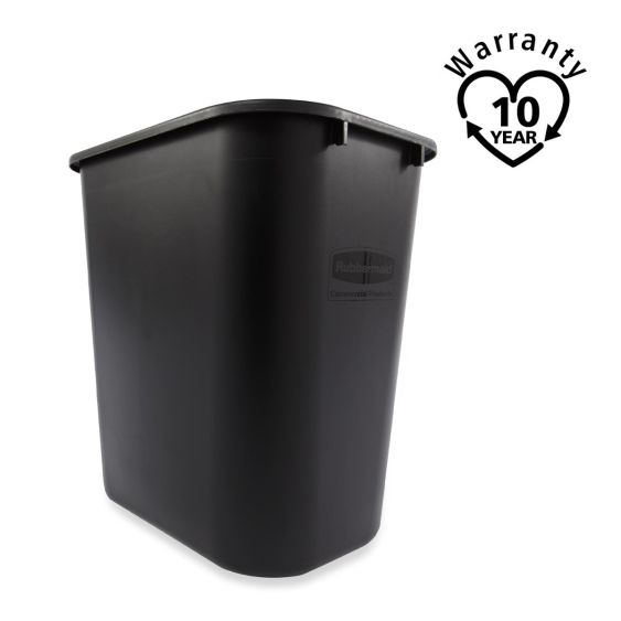 Rubbermaid Rechthoekige Afvalbak Zwart 26,6 Liter - warranty
