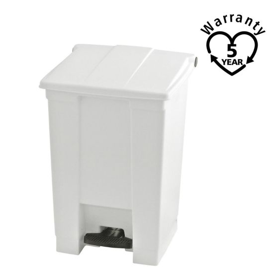Rubbermaid Classic Pedaalcontainer Wit 45 Liter - warranty