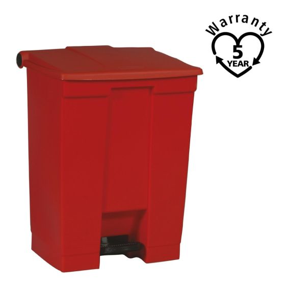 Rubbermaid Classic Pedaalcontainer Rood 68 Liter - warranty