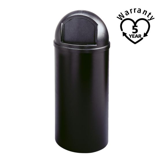 Rubbermaid Container Rond met Pushdeksel Zwart 94,6 Liter - warranty