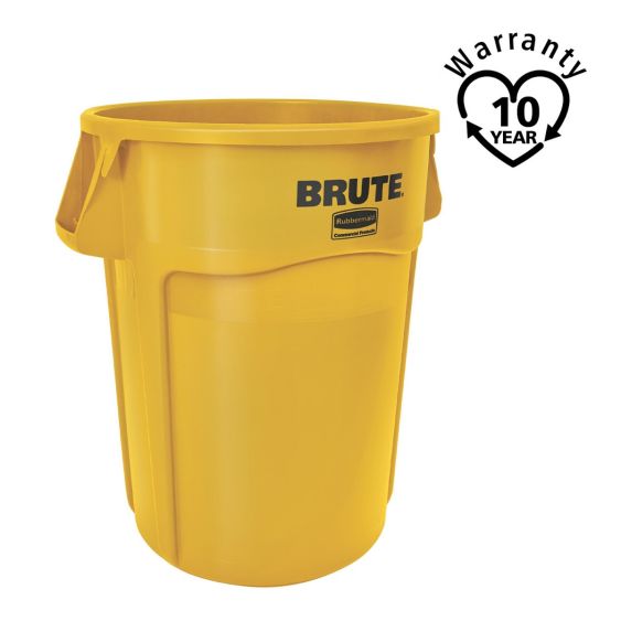 Rubbermaid Brute Container Rond Geel 166,5 Liter - warranty