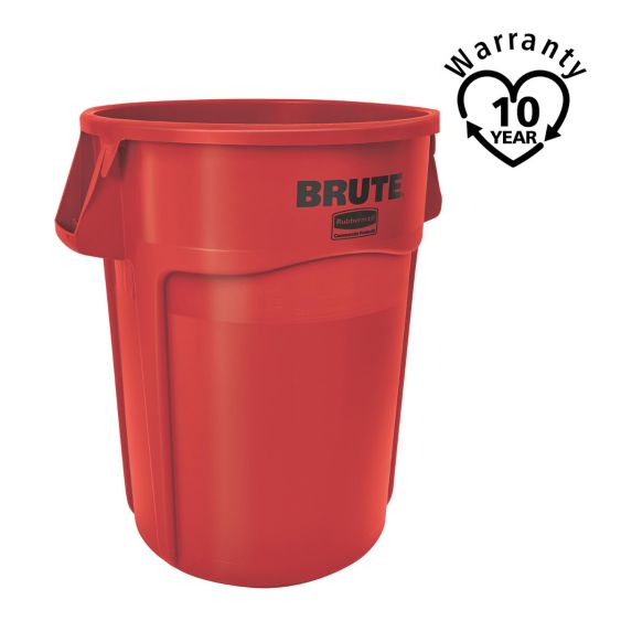 Rubbermaid Brute Container Rond Rood 166,5 Liter - warranty
