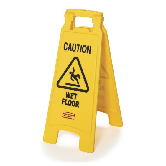 Rubbermaid Tweezijdig Waarschuwingsbord Geel - Wet Floor