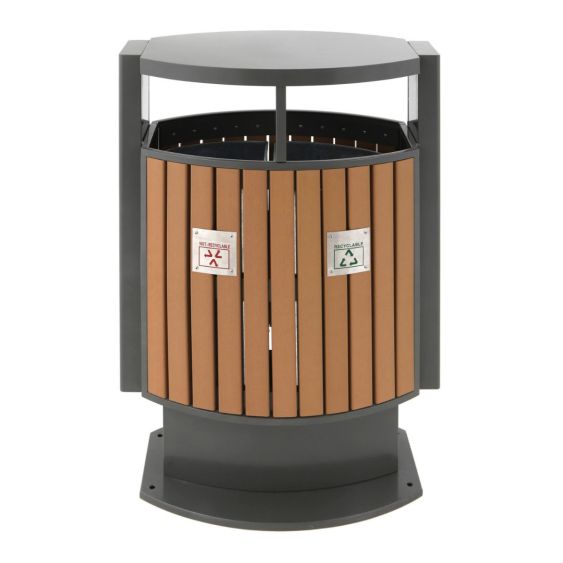 Buitenafvalbak Afvalscheiding 78 liter Houtlook