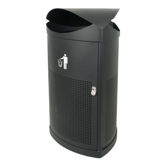Driehoekige Buitenafvalbak 60 liter Zwart