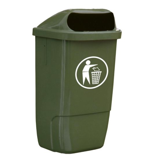 Buitenafvalbak 50 liter H74 Kunststof - Kleur naar keuze
