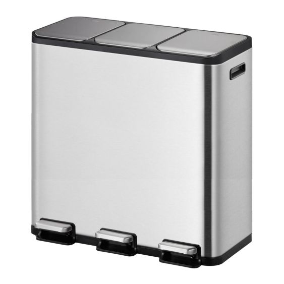 Pedaalemmer EKO EcoCasa 1 Afvalscheiding 3x15 liter mat RVS