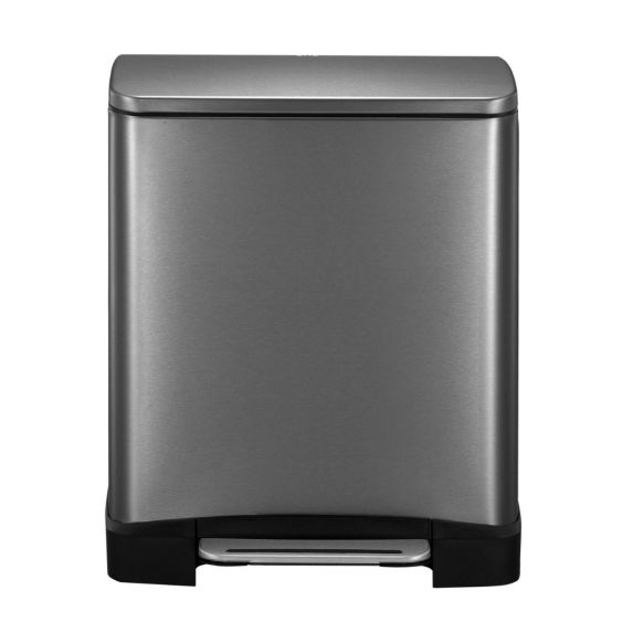 Pedaalemmer EKO E-Cube Afvalscheiding 28+18 liter black steel