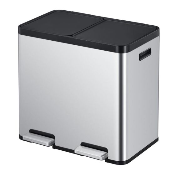 Pedaalemmer EKO Essential 1 Afvalscheiding 2x22 liter mat RVS
