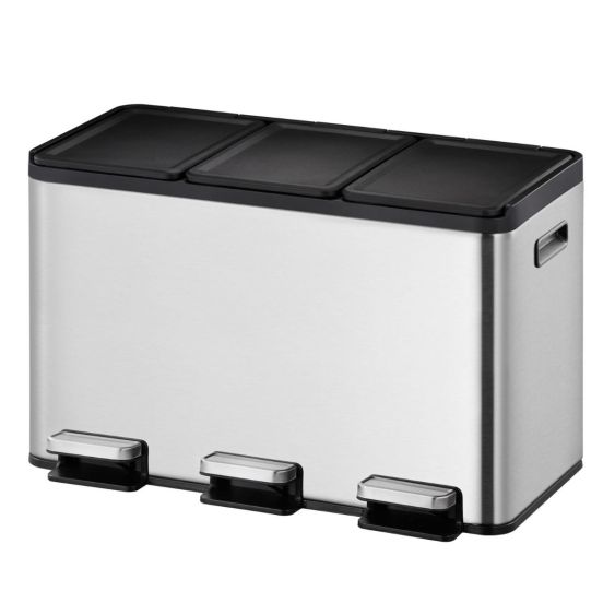 Pedaalemmer EKO Essential Afvalscheiding 2x20 liter mat RVS/zwart