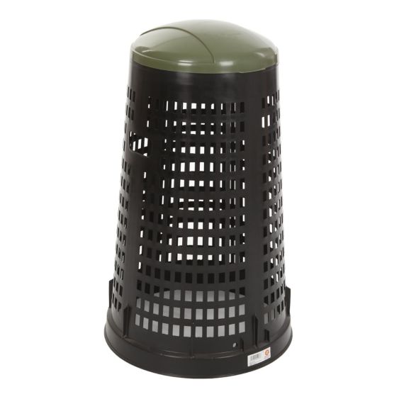 Afvalbak geperforeerd 110 liter zwart/groen