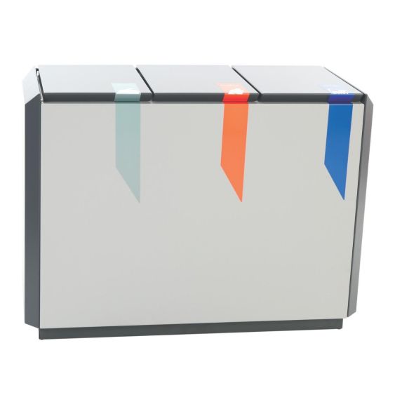 Afvalbak DutchDesign afvalscheiding 3x55 liter grijs