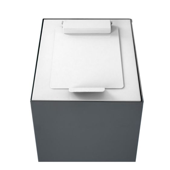 Top met klepdeksel voor afvalbak modulair V-part 60 liter wit