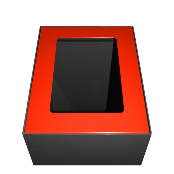 Top voor afvalbak modulair V-part 60 liter rood