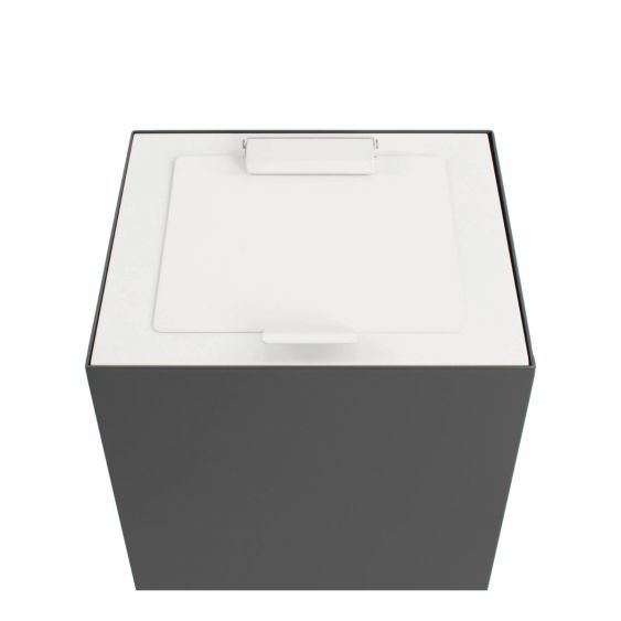 Top met klepdeksel voor afvalbak modulair V-part 90 liter wit