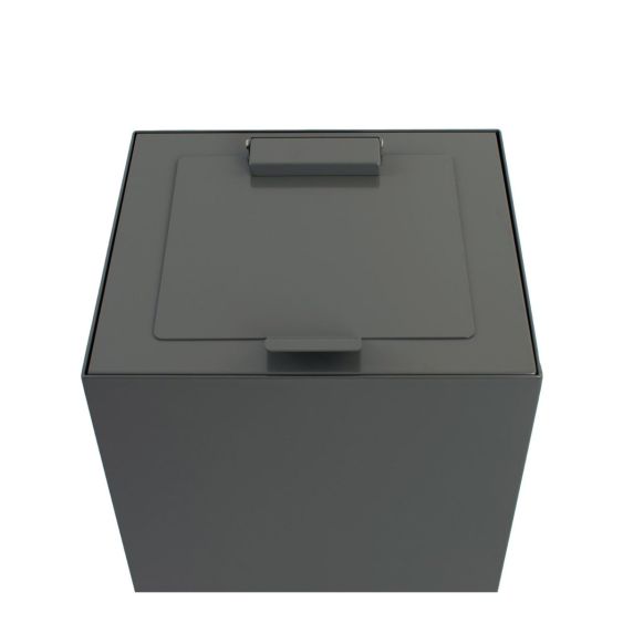 Top met klepdeksel voor afvalbak modulair V-part 90 liter grijs