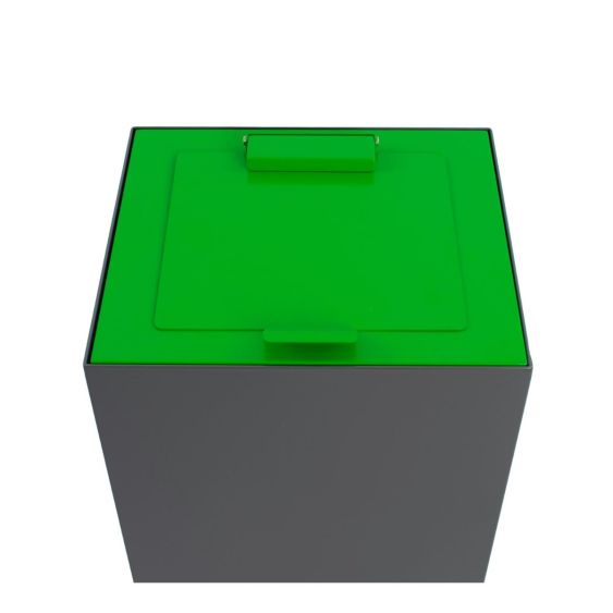 Top met klepdeksel voor afvalbak modulair V-part 90 liter groen