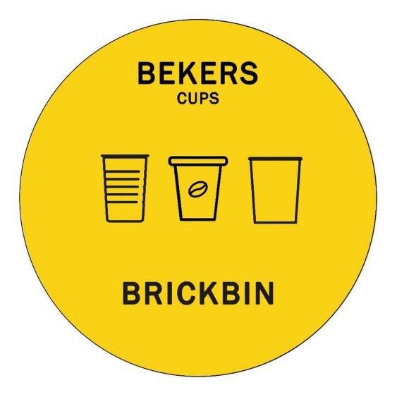 Afvalstroomsticker Forex Bekers Geel