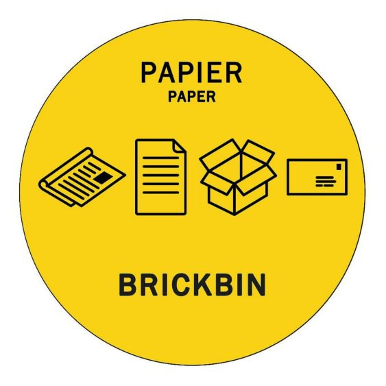 Afvalstroomsticker Forex Papier BE Geel