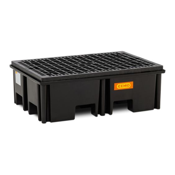Kunststof Lekbak 1230x830x390 mm voor Pallets 220 liter met Rooster 