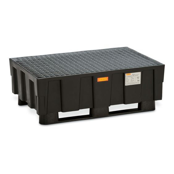 Kunststof Lekbak 1210x810x430 mm 225 liter met Sleden en Rooster